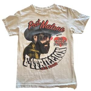 Post Malone F-1 Trillion 2024 US Tour White T-Shirt Graphic Print Size Small